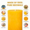 BeeTheLight Beeswax Large Pillar Candle (2.7" x 5.4") - Smokeless Unscented Candle - 72 Hours Burn Time - Natural & 100% Pure Beeswax Candle - Handmad