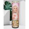 Saint Britney Celebrity Prayer Devotional Parody Candle - 8" white, unscented glass