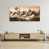 3 Panels Framed Abstract Wood Grain Boho Style Mountain & Forest Canvas Wall Art Decor,3 Pieces Mordern Canvas Decoration Painting for Office,Dining r